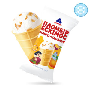 Морозиво "Ескімос" ваф.ст. "МАНГО – МАРАКУЯ", 80 г, ціна за шт