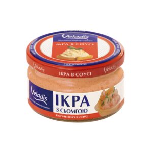 Ікра мойви в соусі зі шматочками копченого сьомги "Veladis", 160 г, ціна за шт