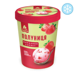Морозиво "Рудь" у відрі СОРБЕТ «ПОЛУНИЦЯ», 500 г, ціна за шт