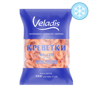 Креветка "Veladis" варено/морожена глазурована 90/120, 1 кг, ціна за шт