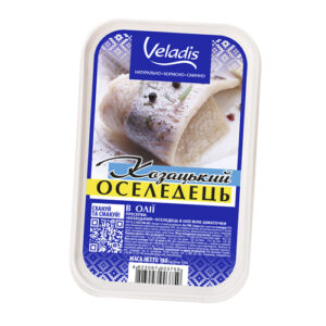 "Козацький" оселедець в олії, філе-шматочки "Veladis", 180г, ціна за шт