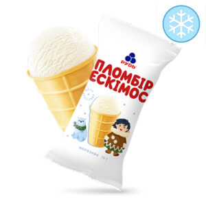 Морозиво "Ескімос" пломбір у ваф. ст., 70 г (ціна за 5 шт.), ціна за пак