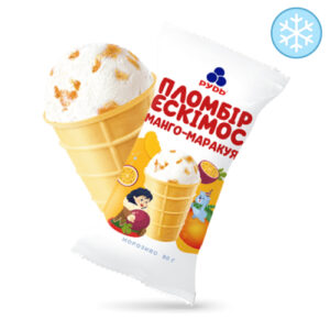 Морозиво "Ескімос" ваф.ст. "МАНГО – МАРАКУЯ", 80 г (ціна за 5шт.), ціна за пак