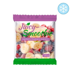 Суміш овочево-фруктова "Juicy-Smoothie" малина-лохина-банан, 120 г, ціна за шт