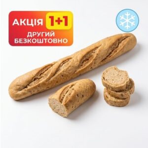 Багет "Хлібпром" з гречаним борошном, 230 г (ціна за 2 шт.), ціна за шт